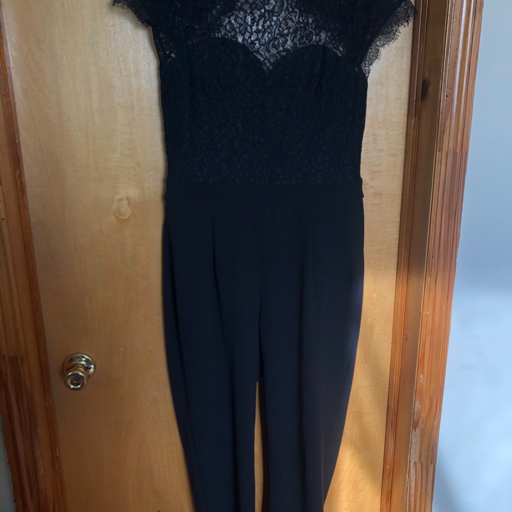 black lace high neck jumpsuit